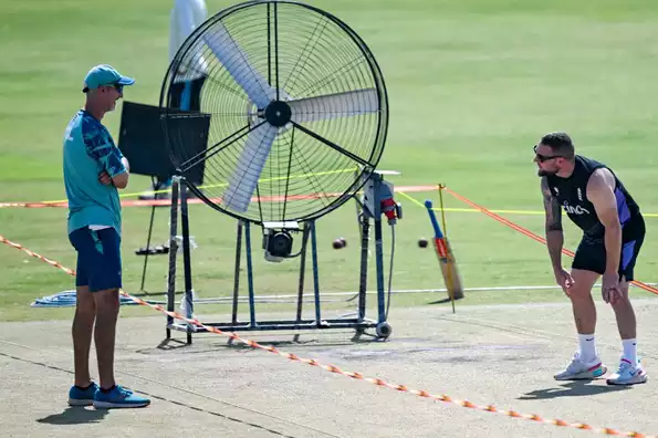 Industrial fans were used at each end to dry the pitch