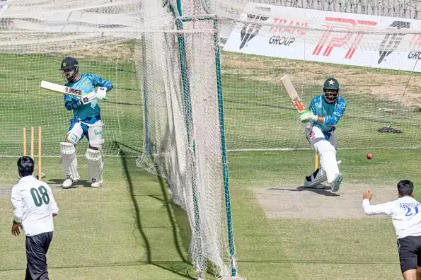 Pakistan hard at work in the nets ahead of the second Multan Test. 