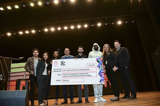 Toyota and VH1 Save The Music executives presented a $50,000 music technology grant to South Philadelphia High School