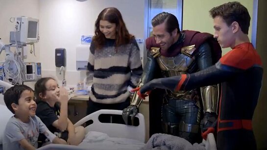 Tom Holland, Zendaya and Jake Gyllenhaal at Children's Hospital LA}