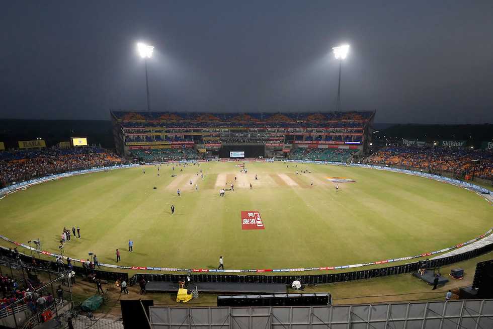 The shiny new stadium in the suburbs of Gwalior