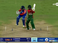 Towhid Hridoy slaps it for a boundary